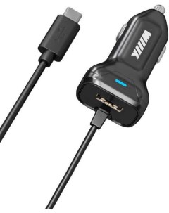 Зарядное устройство автомобильное CH 4 2 06 2A универсальное кабель USB Type C черный Wiiix