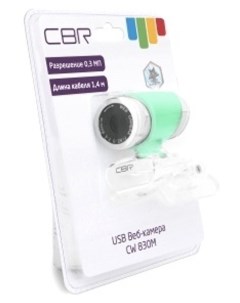 Веб камера CW 830M Green 0 3 МП разрешение видео 640х480 USB 2 0 встроенный микрофон ручная фокусиро Cbr
