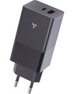 Зарядное устройство сетевое Crocus GaN 65WCA Black Type C 65Вт USB A 22 5Вт быстрая зарядка Accesstyle