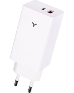 Зарядное устройство сетевое Crocus GaN 65WCA White Type C 65Вт USB A 22 5Вт быстрая зарядка Accesstyle