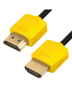 Кабель интерфейсный HDMI HDMI HM502 0 5m HDMI 2 0 желтые коннекторы Slim OD3 8mm HDR 4 2 2 Ultra HD  Gcr