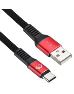 Кабель интерфейсный 1080454 USB m USB Type C m 1 2м черный красный плоский Digma