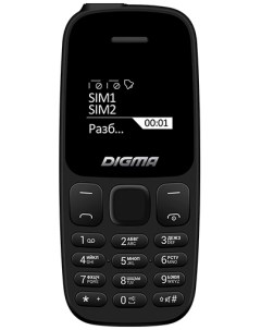 Мобильный телефон Linx A106 LT1065PM 32Mb 2Sim 1 44 68x98 GSM900 1800 черный Digma