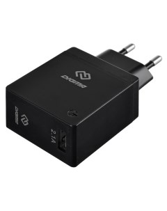 Зарядное устройство сетевое DGWC 1U 2 1A BK USB 2 1A черное Digma