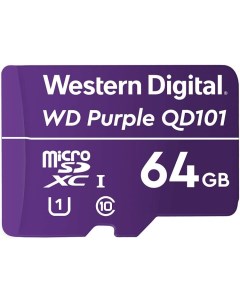 Карта памяти 64GB WDD064G1P0C WD Purple Surveillance microSDXC Class 10 для видеонаблюдения Western digital