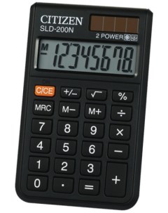 Калькулятор карманный SLD 200N 8 разрядов черный Citizen