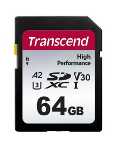 Карта памяти 64GB TS64GSDC330S SDXC 330S A2 V30 U3 Class 10 Transcend