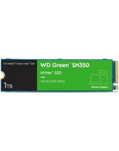 Накопитель SSD M 2 2280 WDS100T3G0C SN350 Green NVMe 1TB QLC 3200 2500MB s 300K 400K IOPS MTBF 1M Western digital