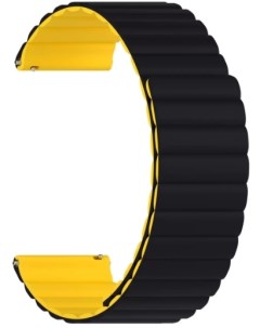 Ремешок на руку ACRUX DSJ 32 20 BY силиконовый для часов 20 mm black yellow Lyambda