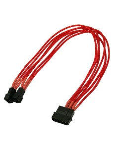 Переходник NX42A30R для подключения вентиляторов 4 pin MOLEX в 2 х 3 pin 30 см индивидуальная оплетк Nanoxia