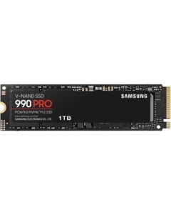 Накопитель SSD M 2 2280 MZ V9P1T0BW 990 PRO 1TB PCIe Gen 4 0 x4 NVMe 2 0 V NAND 3 bit MLC 7450 6900M Samsung