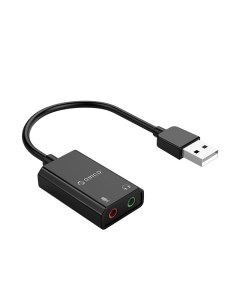 Звуковая карта USB 2 0 SKT2 BK внешняя 3 3 5mm jack регулировка громкости черная Orico