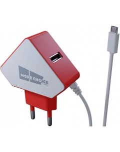 Зарядное устройство сетевое NC42m 2 USB 1 5A для micro USB со встроенным кабелем White R More choice