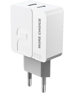 Зарядное устройство сетевое NC46 2 USB 2 4A White Grey More choice