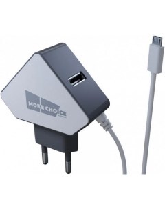 Зарядное устройство сетевое NC42m 2 USB 1 5A для micro USB со встроенным кабелем White G More choice