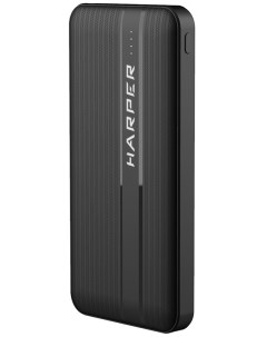 Аккумулятор внешний PB 10006 black H00002856 10 000mAh Li Pol вход Micro USB Type C 3А выход 2 USB 5 Harper