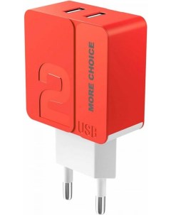 Зарядное устройство сетевое NC46 2 USB 2 4A Red More choice