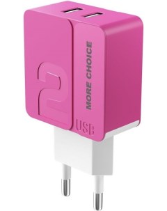 Зарядное устройство сетевое NC46 2 USB 2 4A Pink More choice