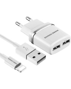 Зарядное устройство сетевое NC22i 2 USB 2 4A для Lightning 8 pin White More choice