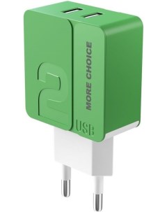Зарядное устройство сетевое NC46 2 USB 2 4A Green More choice