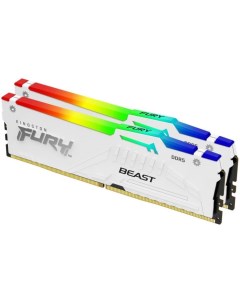 Модуль памяти DDR5 64GB 2 32GB KF552C36BWEAK2 64 Beast White RGB EXPO 5200MHz 2RX8 CL36 1 25V 16Gbit Kingston fury