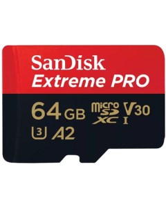 Карта памяти MicroSDXC 64GB Extreme PRO for 4K Video on Smartphones Action Cams Drones 200MB s Read  Sandisk