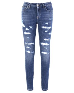 Хлопковые джинсы с потертостями Philipp plein