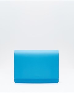 Голубая миниатюрная сумка кроссбоди из натуральной кожи Fetiche