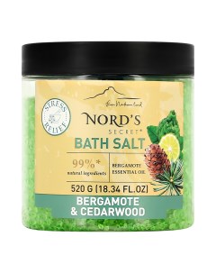 Соль для ванн с эфирным маслом Бергамот и кедр тонизирующая 520 г Nord's secret