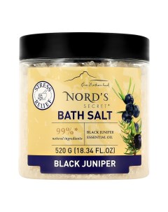 Соль для ванн с эфирным маслом Чёрный можжевельник антистресс 520 г Nord's secret