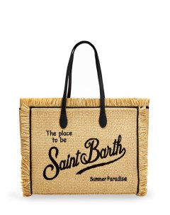 Плетеная сумка с вышивкой и ручками из эко кожи Mc2 saint barth