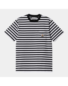Футболка S S Scotty Pocket T Shirt Scotty Stripe Black White Carhartt wip