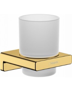 Стакан для ванной AddStoris полированное золото матовое стекло 41749990 Hansgrohe