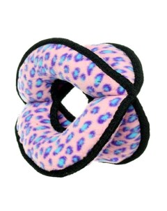Супер прочная игрушка для собак Мяч кольцо четырехсторонний розовый леопард прочность 9 10 O 24 13 Tuffy