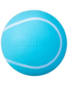 Жевательный мяч SQUEAKY CHEW BALL с пищалкой и с ароматом арахиса цвет голубой 8 см Playology