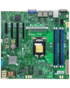 Материнская плата mATX MBD X12STL F B LGA1200 C252 4 DDR4 3200 6 SATA 6G RAID M 2 4 PCIE 2 Glan VGA  Supermicro