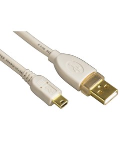 Кабель интерфейсный USB 2 0 AM mini B 00078468 1 8 м позолоченные контакты экранированный 3зв белый  Hama