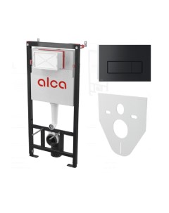 Инсталляция для унитаза Alcadrai AM101 1120 4 1 RU M578 0001 с черной матовой клавишей и шумоизоляци Alcaplast