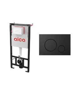 Инсталляция для унитаза Alcadrain AM101 1120 4 1 RU M678 0001 4 в 1 с черной матовой клавишей и шумо Alcaplast