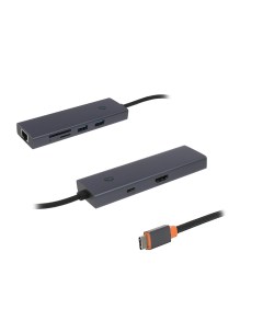 Хаб USB OS Flite Series 7 Port Type C HDMI 2xUSB 3 0 PD RJ45 SD TF 3 0 Space Grey B00052805813 00 Baseus