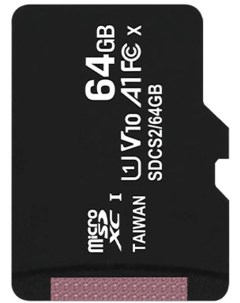 Карта памяти 64Gb Micro Secure Digital HC Class10 UHS I Canvas Select SDCS2 64GBSP Kingston