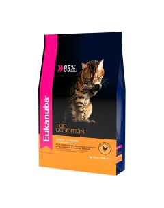 Adult Top Condition корм для кошек старше 1 года с курицей 2 кг Eukanuba