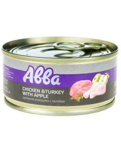 Premium Adult консервы для собак мелких пород с цыпленком индейкой и яблоком 100гр Avva