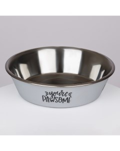 Миска металлическая для собак 22 см серая Petmax