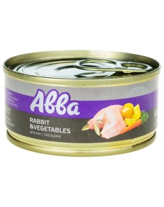 Premium Adult консервы для собак мелких пород с кроликом и овощами 100гр Avva