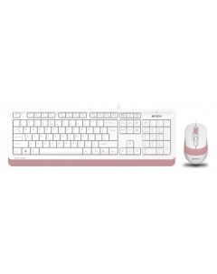 Комплект мыши и клавиатуры F1010 USB белый розовый A4tech