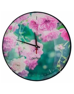 Часы настенные PF WC 006 роза PF C3073 Perfeo