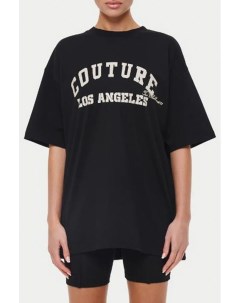 Хлопковая футболка с принтом оверсайз The couture club