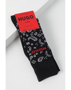 Набор из двух пар классических носков с принтом Hugo