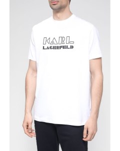 Хлопковая футболка с логотипом бренда Karl lagerfeld